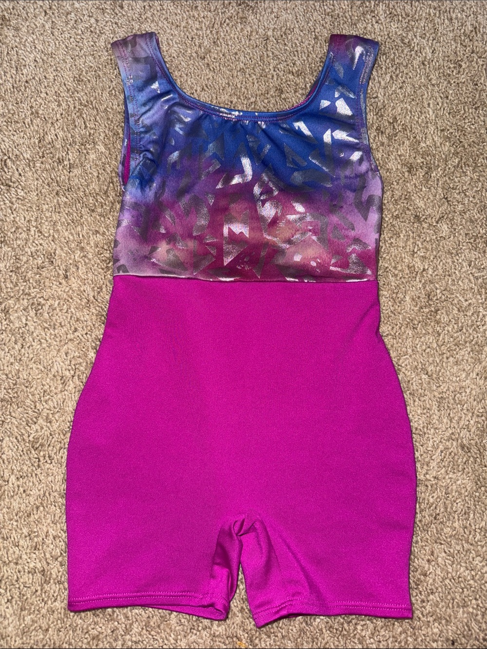Cat & Jack Girls Purple Pink Metallic Dance Leotard Romper